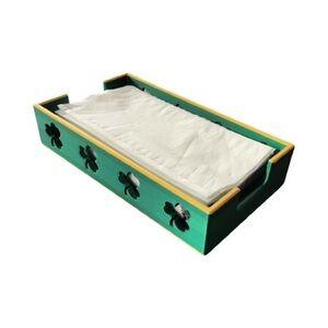 Green napkin Tray with Yellow Trim
